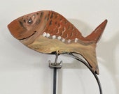 kinetic sculpture - handmade - metal - rustic patina- fun - Fish - motion