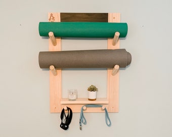 wall mounted yoga mat holder