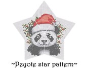 Panda Peyote star pattern PDF Christmas ornament 3D Beaded star pattern DIY Warped square pattern Puffy star Seed bead patterns