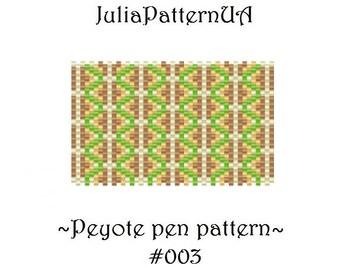 Zig zag Peyote pen cover patterns PDF Beaded pen wrap patterns for G2 pilot DIY Seed bead patterns Odd count peyote pattern