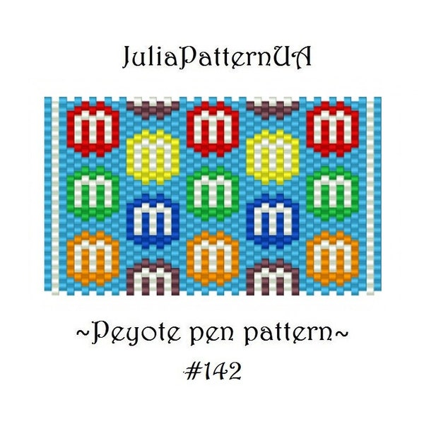 Rainbow candy Peyote pen wrap patterns Beaded pen cover patterns for G2 pilot DIY Seed bead patterns