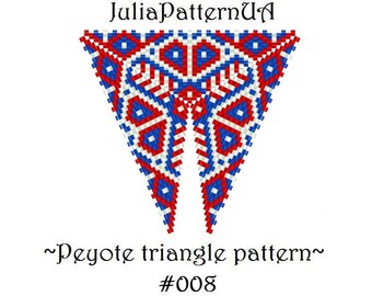 Snowflake Peyote triangle pattern PDF Christmas beaded triangle pendant necklace DIY Seed bead patterns