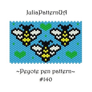 Bee Peyote pen cover patterns Beaded pen wrap patterns for G2 pilot DIY Seed bead patterns