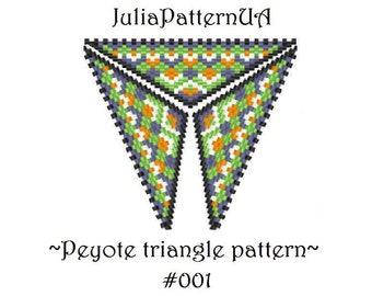 Christmas Peyote triangle pattern PDF Beaded triangle pendant necklace DIY Seed bead patterns