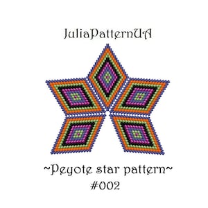 Peyote star pattern 3D Beaded star pattern Warped square pattern Seed bead patterns