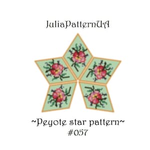 Pink flowers 3D peyote star pattern Peyote beading patterns Beaded star patterns Miyuki delica beads 11 Seed bead patterns