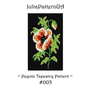 Poppy Peyote tapestry pattern PDF Beaded tapestry pattern DIY Flower Seed bead patterns Odd count peyote stitch