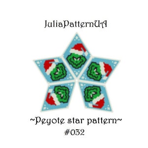 Green christmas character 3D peyote star pattern Peyote beading patterns Beaded star patterns Miyuki delica beads 11 Seed bead patterns