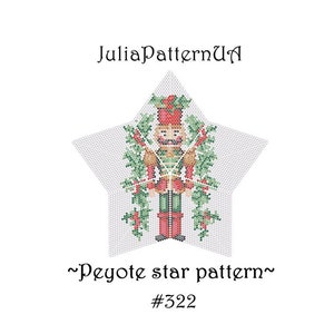 Nutcracker Peyote star pattern PDF Christmas ornament 3D Beaded star pattern DIY Warped square pattern Puffy star Seed bead patterns