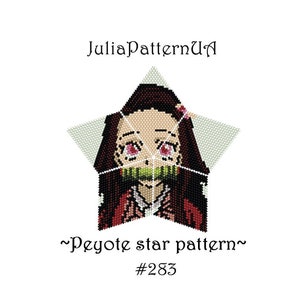 Anime characters 3D Peyote star pattern PDF Beaded star pattern DIY Warped square pattern Puffy star Seed bead patterns