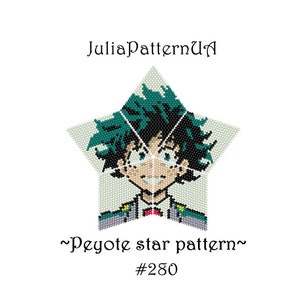 Anime characters 3D Peyote star pattern PDF Beaded star pattern DIY Warped square pattern Puffy star Seed bead patterns image 1