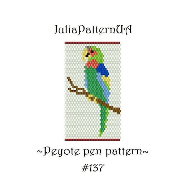 Parrot Peyote pen wrap patterns Bird Beaded pen cover patterns for G2 pilot DIY Seed bead patterns