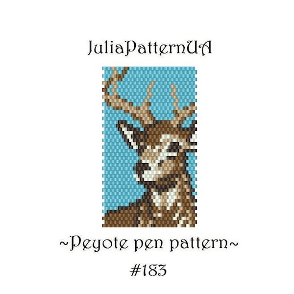 Deer Peyote pen wrap patterns PDF Forest animal Beaded pen cover patterns for G2 pilot DIY Seed bead patterns