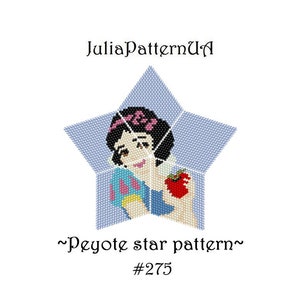 Princess with apple 3D Peyote star pattern PDF Cartoon characters Beaded star pattern DIY Puffy star Warped square pattern Seed bead pattern
