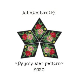 Roses Pink flower 3D peyote star pattern Peyote beading patterns Beaded star patterns Miyuki delica beads 11 Seed bead patterns