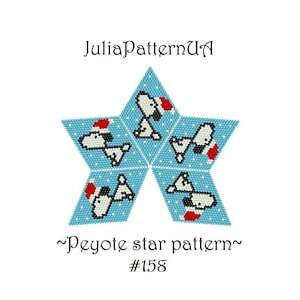 Christmas beagle dog Peyote star pattern 3D Beaded star pattern Cartoon characters DIY Warped square pattern Seed bead patterns