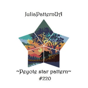 Sunset landscape Peyote star pattern Elephant silhouette 3D Beaded star pattern DIY Warped square pattern Seed bead patterns