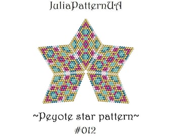 3D peyote star pattern Peyote beading patterns Beaded star patterns Miyuki delica beads 11 Seed bead patterns Fuchsia blue ornament