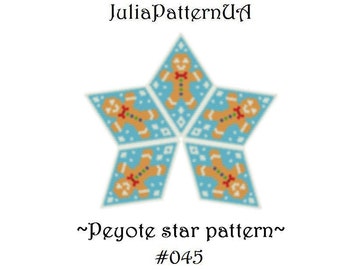 Gingerbread man 3D peyote star pattern Peyote beading patterns Beaded star patterns Seed bead patterns Christmas ornament