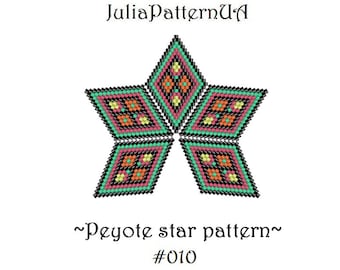 Christmas Peyote star pattern 3D Beaded star pattern PDF Warped square pattern Peyote stitch puffy star Seed bead patterns