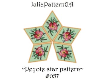 Pink flowers 3D peyote star pattern Peyote beading patterns Beaded star patterns Miyuki delica beads 11 Seed bead patterns