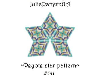 3D peyote star pattern Peyote beading patterns Beaded star patterns Miyuki delica beads 11 Seed bead patterns Blue ornament