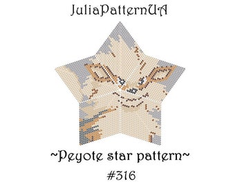Pocket monster 3D Peyote star pattern Cartoon characters Beaded star pattern PDF Warped square seed bead patterns Peyote stitch puffy star