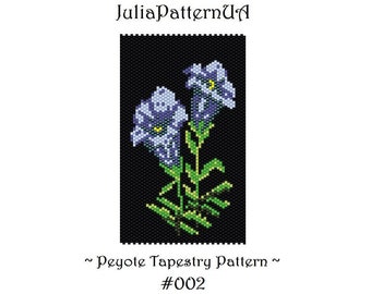 Petunia Peyote tapestry pattern Beaded tapestry pattern Flower Seed bead patterns