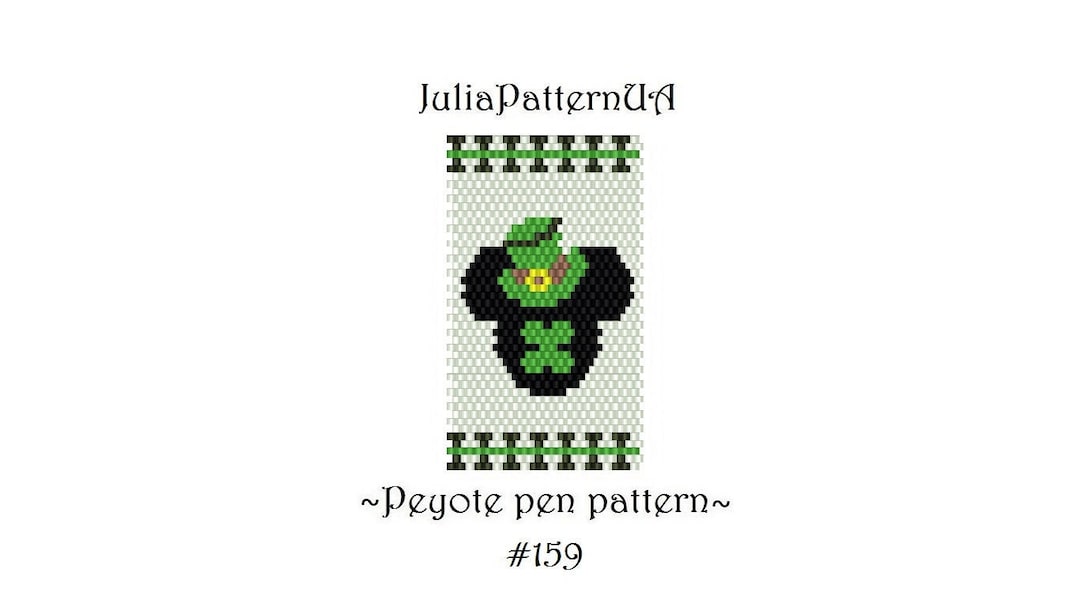 Boy Mouse Peyote Pen Wrap Patterns St Patricks Day Beaded Pen Cover ...