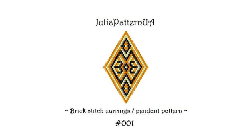 Brick Stitch Earrings Pattern Rhombus Earrings Bead Peyote - Etsy