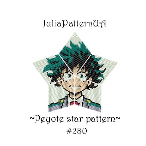 Anime characters 3D Peyote star pattern PDF Beaded star pattern DIY Warped square pattern Puffy star Seed bead patterns image 2