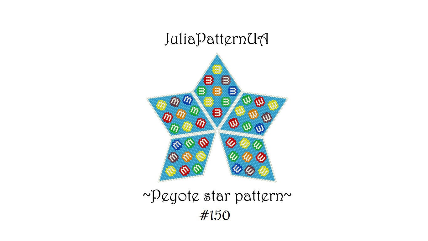 Rainbow Candy 3D Peyote Star Pattern Beaded Star Pattern DIY Warped ...