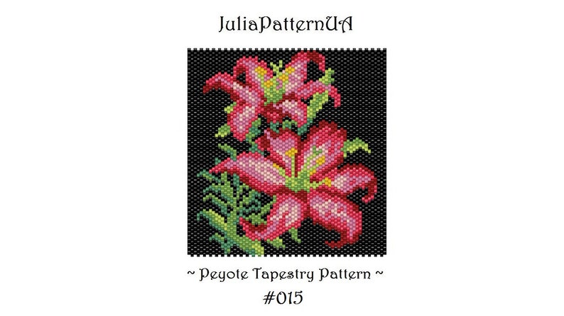 Pink Lily Peyote Tapestry Pattern PDF Flower Small Beaded Tapestry ...
