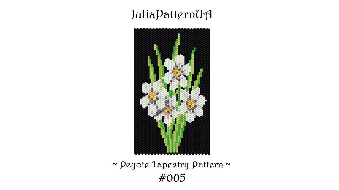 Beaded Tapestry Pattern Daffodil Peyote Tapestry Pattern Etsy