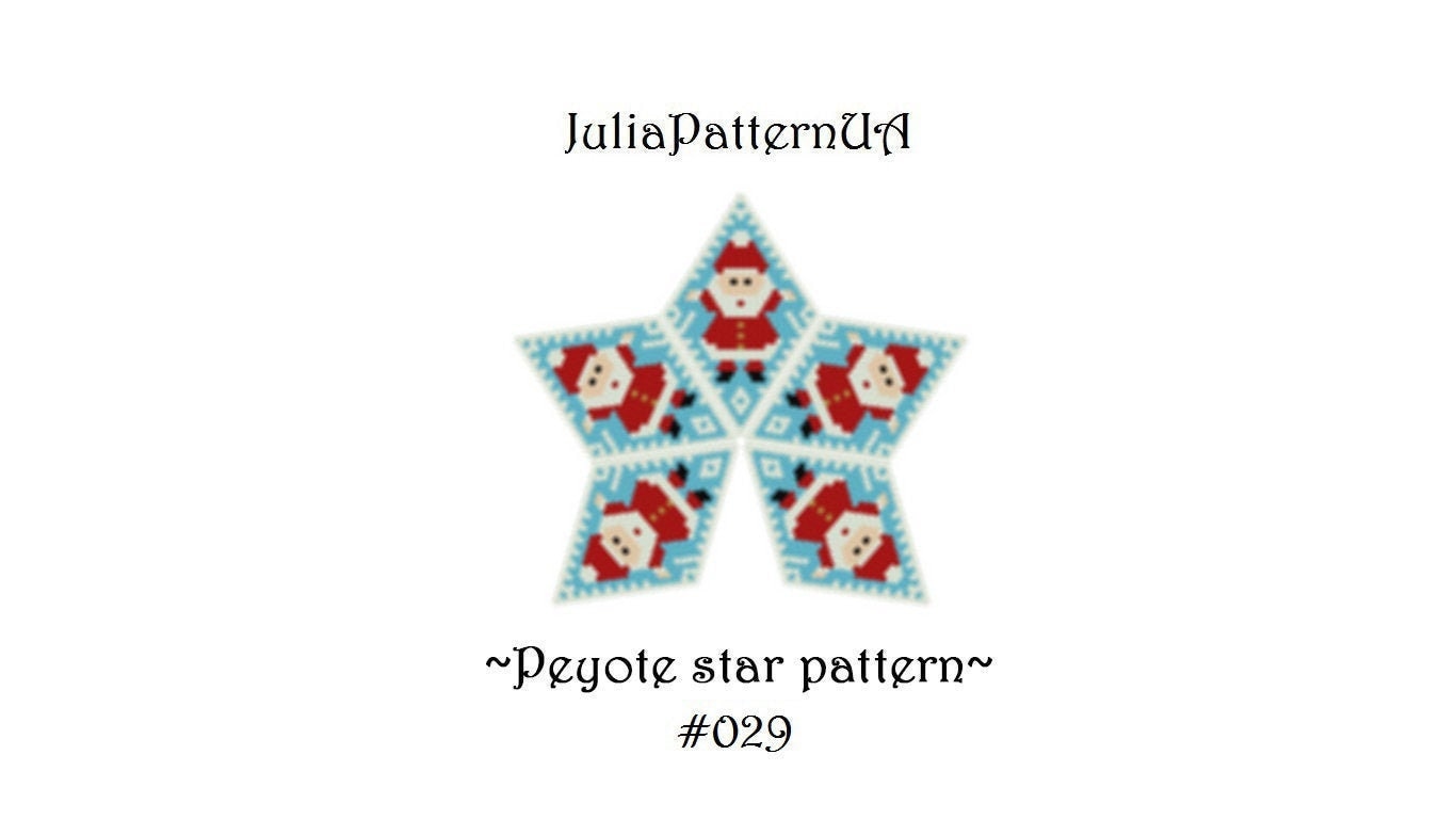 Santa Claus 3D Peyote Star Pattern Peyote Beading Patterns - Etsy