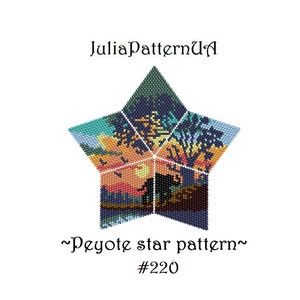 Sunset landscape Peyote star pattern Elephant silhouette 3D Beaded star pattern DIY Warped square pattern Seed bead patterns