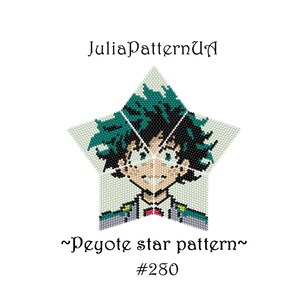 Anime characters 3D Peyote star pattern PDF Beaded star pattern DIY Warped square pattern Puffy star Seed bead patterns image 3