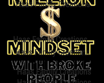 Millionaire Mindset svg, png, dxg, eps, jpg, pdf. Entrepreneur Svg, Mom shirt, Mama shirt, Dreamer