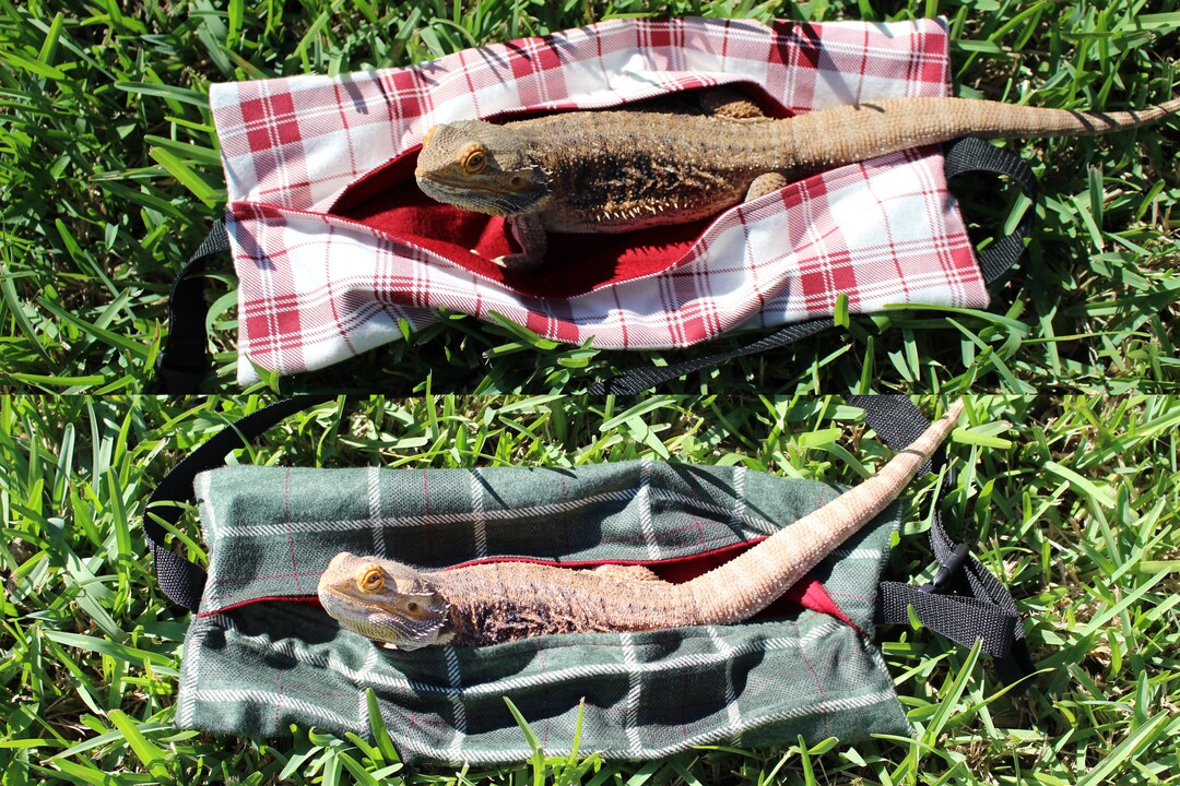 Plaid Winter Lizard Carrier Bearded Dragon Iguana Snuggly Soft Flannel