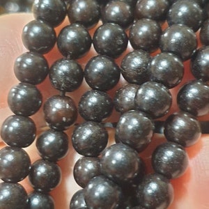 Ebony Mala Round beads 6MM.-Strand 64CM