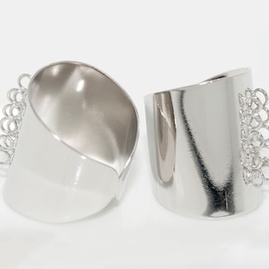 1 pc. Stainless Steel Ring Adjustable With Dangle, 13mm Ring Base with 10 Holes. DIY Ring Findings