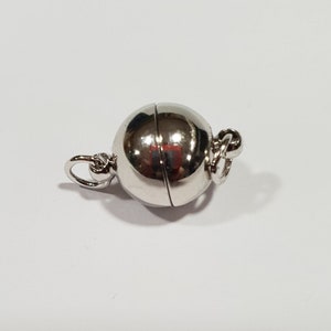 Round  Ball Magnetic Clasps 10mm Rhodium Plated- Jewelry Findings - DIY Material Components For Design