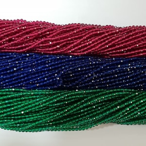 15" Strand AAA Ruby Sapphire Emerald Micro Faceted 2mm Nano Crystal Beads- Chose color-Jewelry Supplier Beads And Findings
