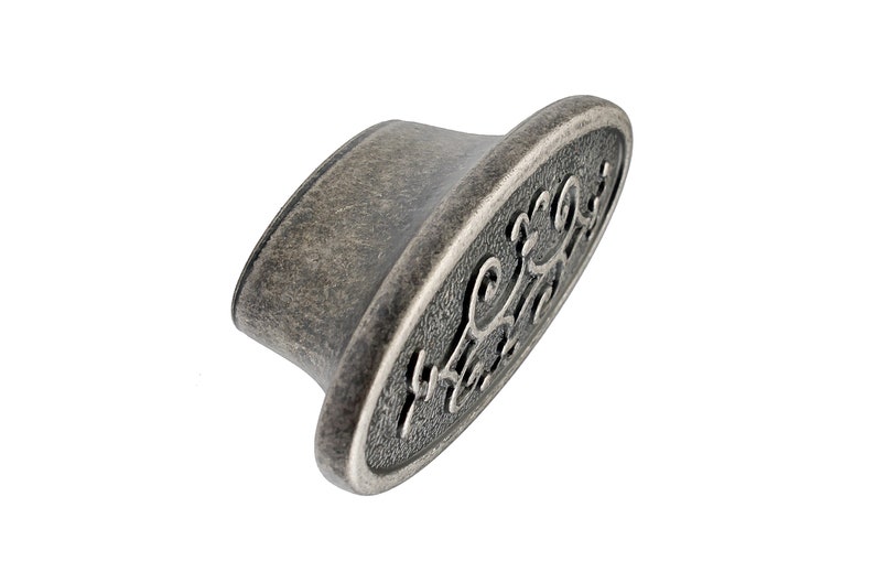 AMDECOR Unique REAL SILVER Coated Vintage Antique Silver weathered Classic Royal Victorian Style Drawer Cabinet Pull knob HardwareDecorative