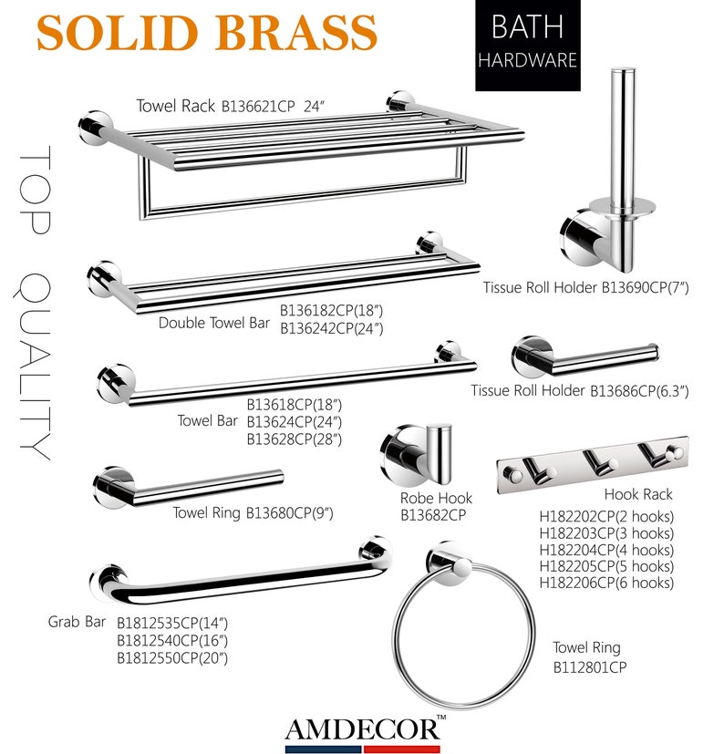 Amdecor Modern Bath Accessory Sets Bathroom Shelf Hardware Etsy