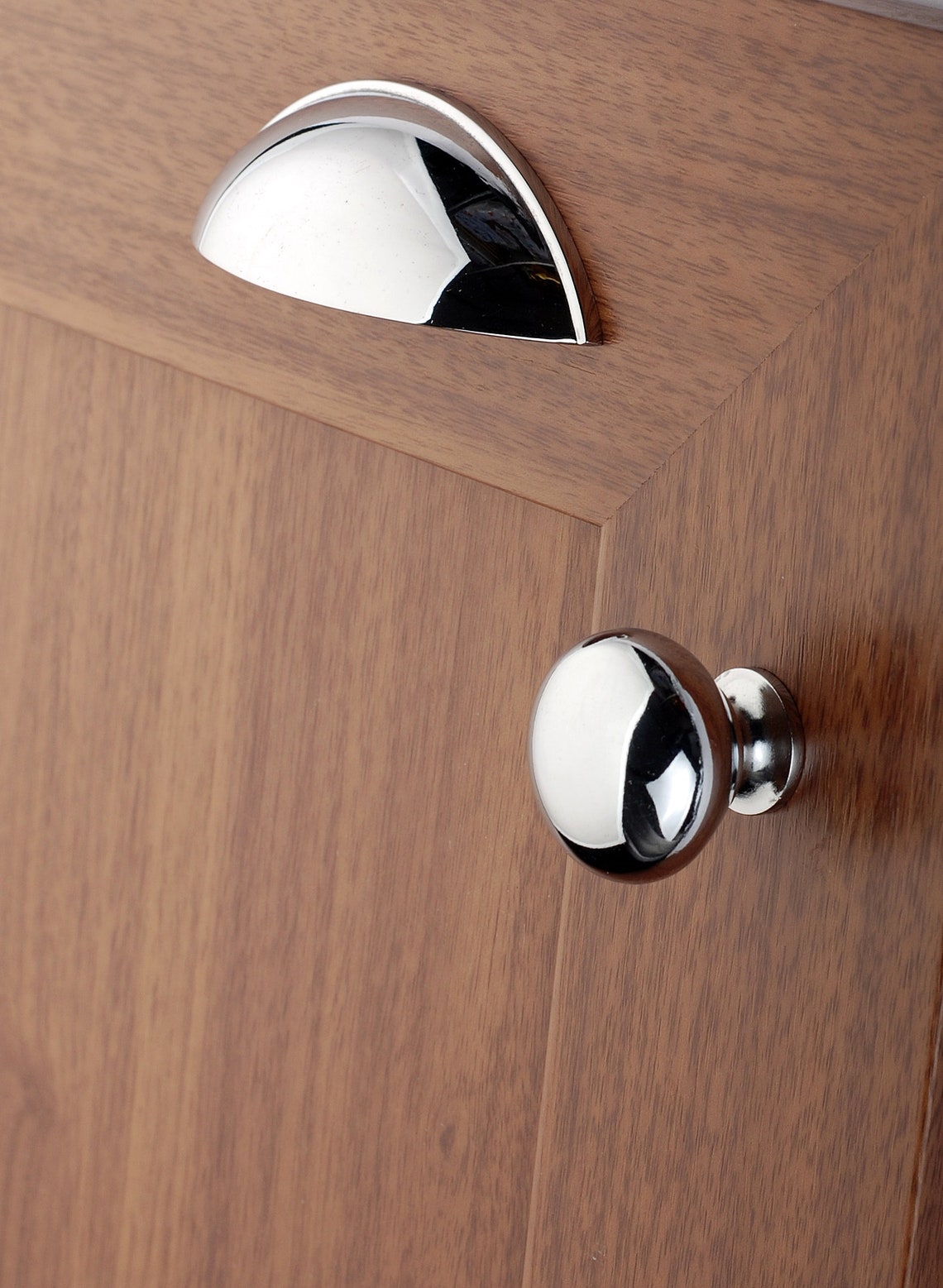 AMDECOR Bright Chrome Modern Style Kitchen Knob Pull Etsy