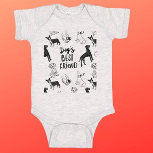 Dog&#39;s Best Friend Onesie- LIGHT GRAY