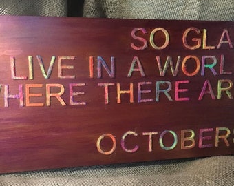 Glad for October Art/Neon  Wall decor