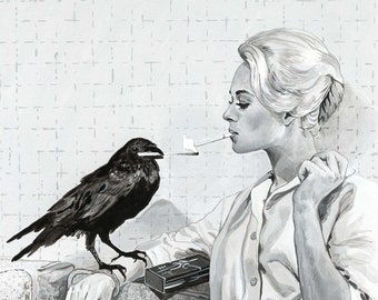 Alfred Hitchcock The Birds Print | Tippi Hedren Print | The Birds Poster