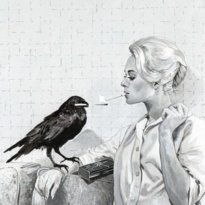 Alfred Hitchcock Los pájaros impresión / Tippi Hedren impresión / El cartel de los pájaros
